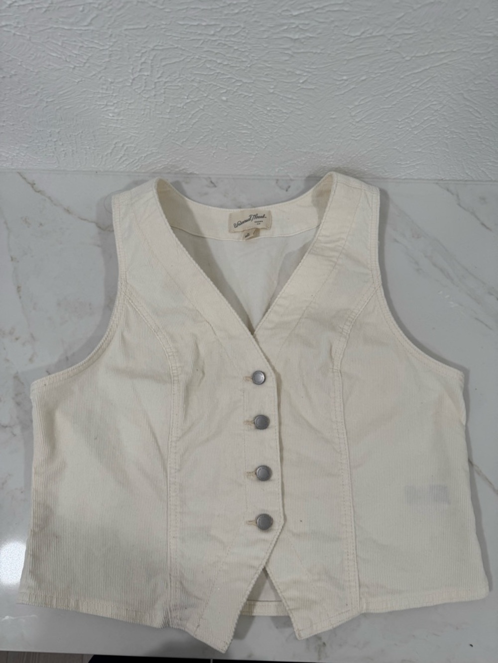 Size M Universal Thread Cream Ribbed Tank Top - Picture 2 of 13
